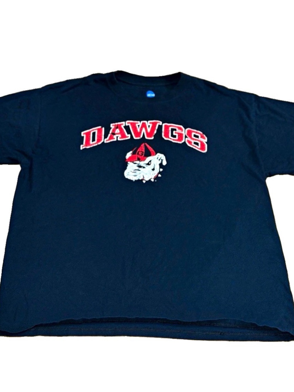 NCAA Navy Blue T-Shirt with Red DAWGS Logo